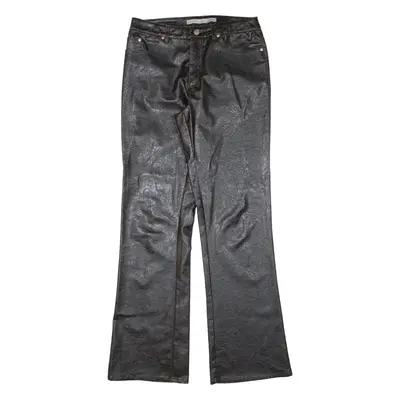 REVANCHE Leather Look Womens Trousers Brown Relaxed Bootcut W30 L32