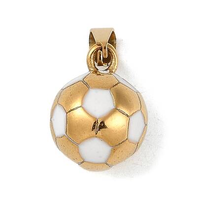Trendy Necklace Findings 304 Stainless Steel FootBall/Soccer Ball Pendants