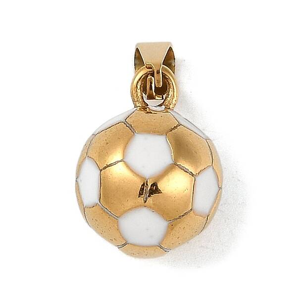 Trendy Necklace Findings 304 Stainless Steel FootBall/Soccer Ball Pendants