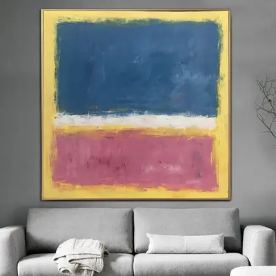 Mark Rothko Abstract Paintings On Canvas In Yellow, Blue And Pink Colors Expressionist Art Color Field Painting Rothko Style ...