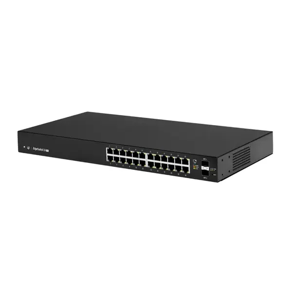 ES-24-LITE Ubiquiti EdgeSwitch 24 x RJ-45 Ports 1000Base-T + 2 x SFP Ports Layer 3 Managed Gigabit Ethernet Network Switch