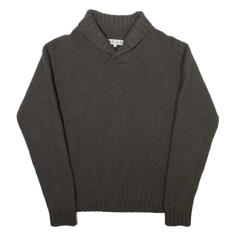 REISS Mens Jumper Grey Roll Neck Chunky Knit L