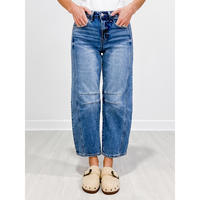 Vervet KATE Hi-Rise Cropped Barrel Leg Jeans
