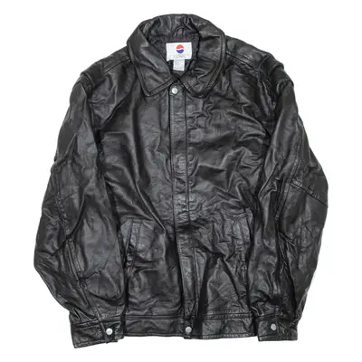 Mens Motorcycle Jacket Black Leather M