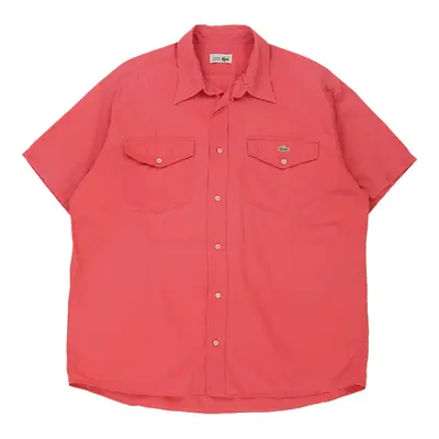 Lacoste Short Sleeve Shirt - XL Pink Cotton
