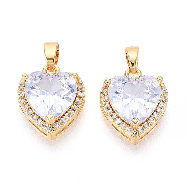 Brass Micro Pave Cubic Zirconia Pendants