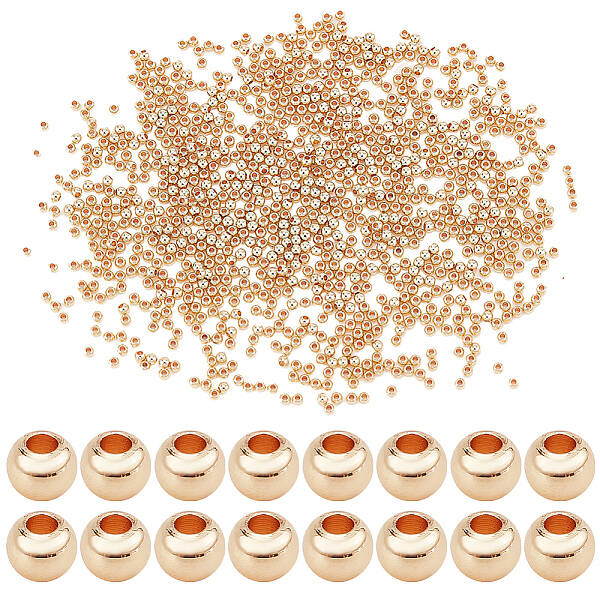 1500Pcs Brass Solid Beads
