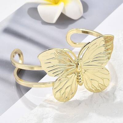 Butterfly Brass Cuff Open Bangles