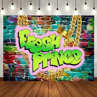 Aperturee Graffiti Brick Fresh Prince Baby Shower Backdrop