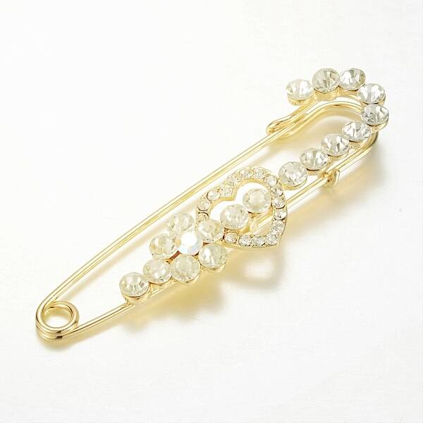 Alloy Glass Rhinestone Brooches
