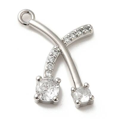 Brass Micro Pave Cubic Zirconia Pendants
