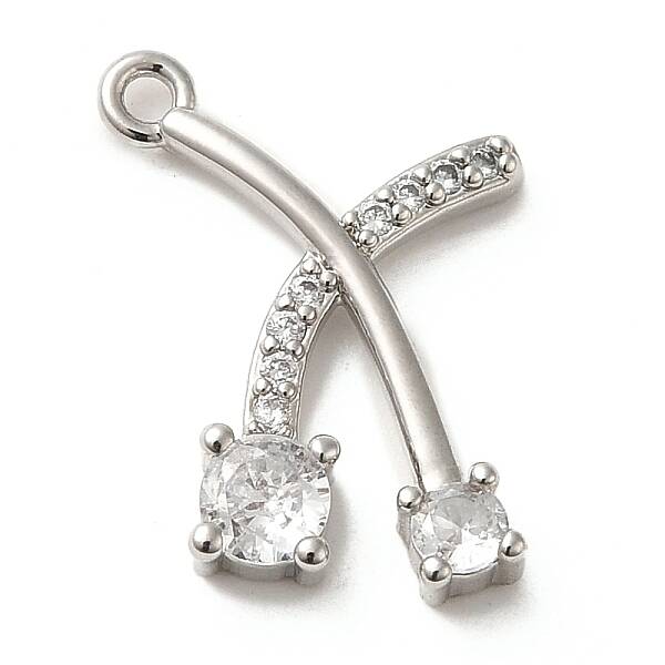 Brass Micro Pave Cubic Zirconia Pendants