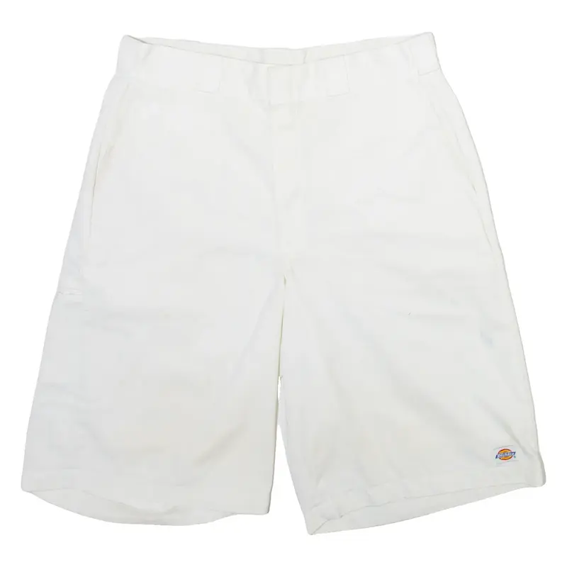 DICKIES Mens Workwear Shorts White Relaxed M W34