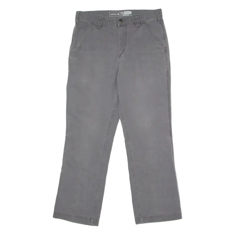 CARHARTT Workwear Mens Canvas Trousers Grey Relaxed Straight W32 L30