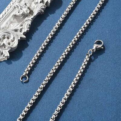 Tarnish Resistant 304 Stainless Steel Venetian Chain Box Chain Necklace Making