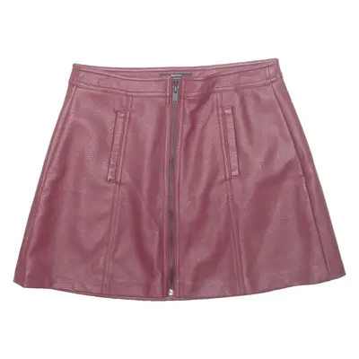 BERSHKA Womens A-Line Skirt Red Short Leather M