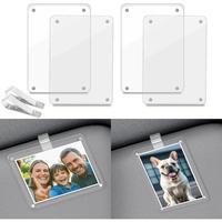 2Pcs Magnetic Car Visor Picture Frames–2.5x3.6 Inch Photo Holders, Personalized Car Accessories with Clips for Easy Display...