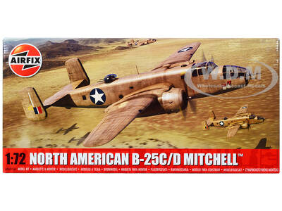 Level 3 Model Kit North American B-25C/D Mitchell Bomber Aircraft with 2 Scheme Options 1/72 Plastic Model Kit by Airfix