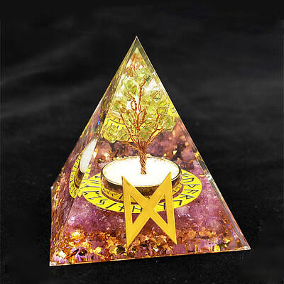 Viking Rune Symbol-Day Orgonite Pyramid Resin Display Decorations
