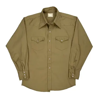 Western Western Craft Shirt - Large Beige Cotton | Size: large