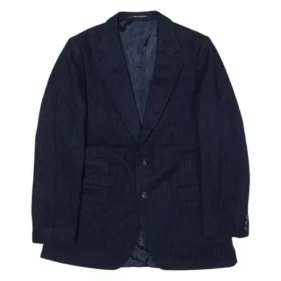 YVES SAINT LAURENT Mens Blazer Jacket Blue Wool 90s Pinstripe M