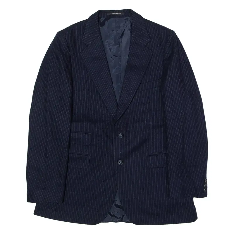 YVES SAINT LAURENT Mens Blazer Jacket Blue Wool 90s Pinstripe M