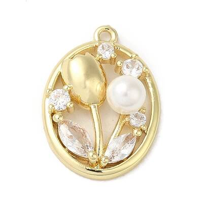 Brass Micro Pave Cubic Zirconia Pendants