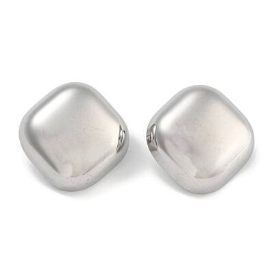 304 Stainless Steel Square Stud Earrings for Women