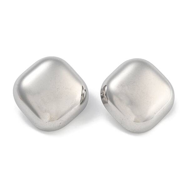 304 Stainless Steel Square Stud Earrings for Women