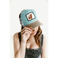 Highland Cow Embroidered Patch Trucker Hat