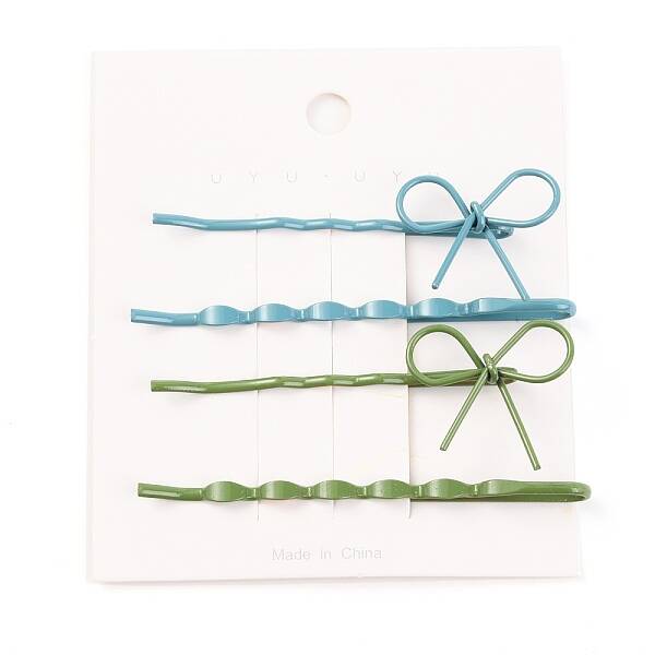 4Pcs Painted Iron Hair Bobby Pins