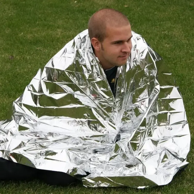 Reflective Emergency Survival Blanket, 1 Count Portable Outdoor Camping Emergency Blanket, Outdoor Emergency Survival Supplie...