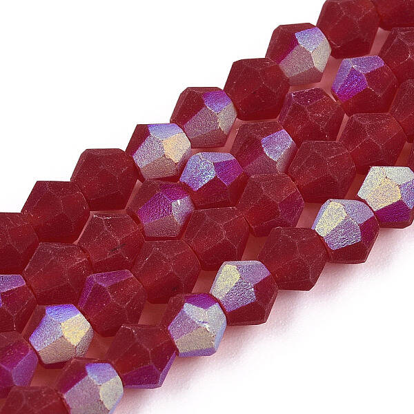 Imitate Austrian Crystal Bicone Frosted Glass Beads Strands