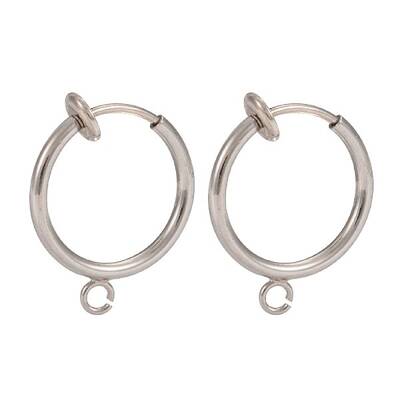 316 Surgical Stainless Steel Clip-on Hoop Earrings