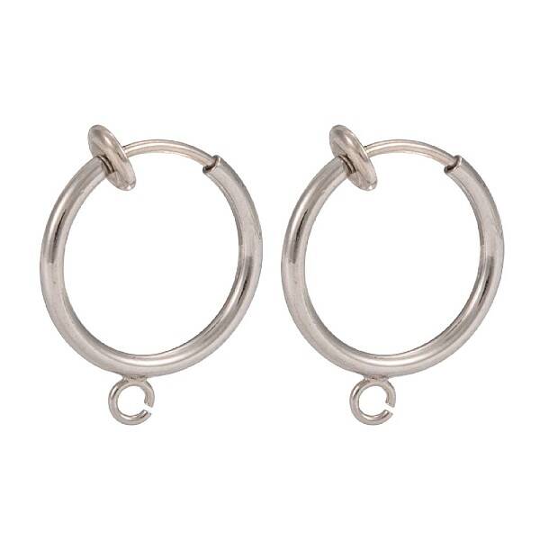 316 Surgical Stainless Steel Clip-on Hoop Earrings