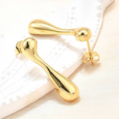 Rack Plating Brass Teardrop Stud Earrings for Women