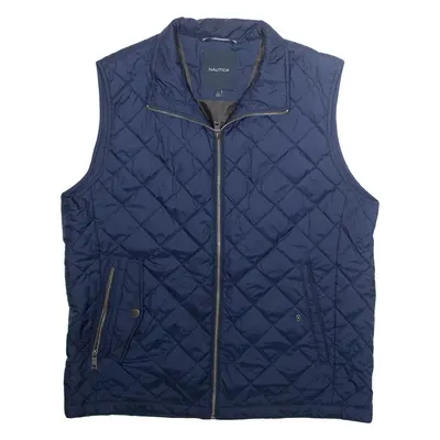 NAUTICA Mens Quilted Gilet Blue Diamond L