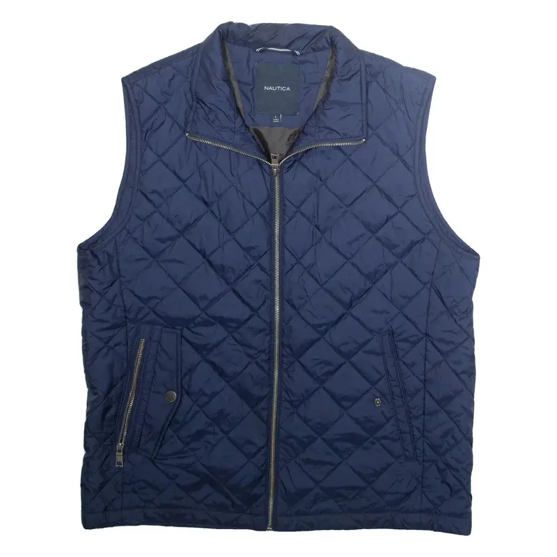 NAUTICA Mens Quilted Gilet Blue Diamond L