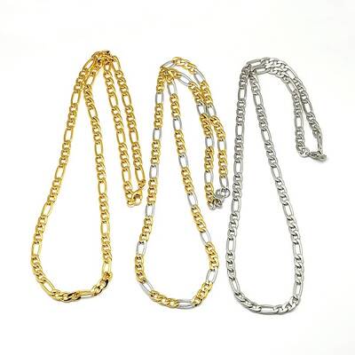 304 Stainless Steel Figaro Chain Necklace Making