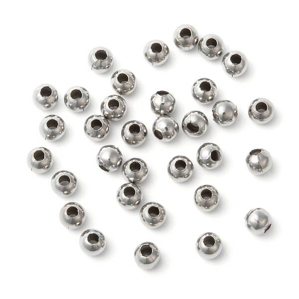 Tarnish Resistant 304 Stainless Steel Hollow Round Seamed Beads
