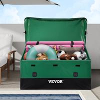 VEVOR Outdoor Storage Box, 100/150/230 Gallon Waterproof PE Tarpaulin Deck Box w/Galvanized Frame, All-Weather Protection & P...