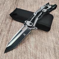 EDC mechanical folding pocket knife, sharp blade, non slip handle, with pocket clip, suitable for outdoor camping, fishing, e...