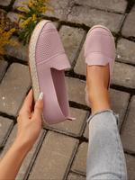 Women's Fashionable Plain Color Espadrilles, Casual Comfortable Flat Shoes for Daily Wear, Lightweight Breathable Shoes for A...