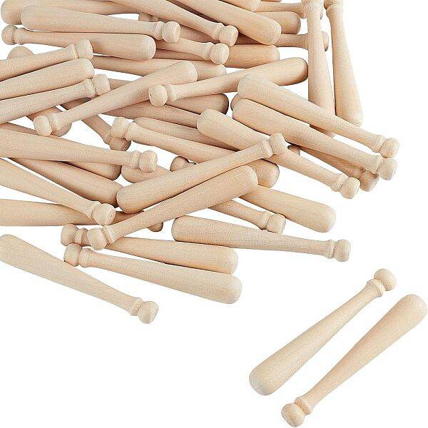 Unfinished Mini Natural Wooden Half Drilled Beads