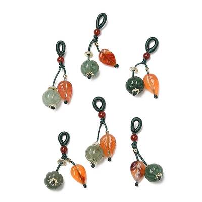 Natural Green Aventurine & Natural Agate Pendant Decorations