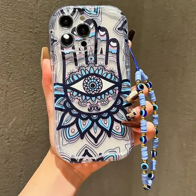 Vintage Eye Pattern Phone Case with Lanyard, Decorative Phone Protector Cover, Phone Accessories Compatible with iPhone 11 12...