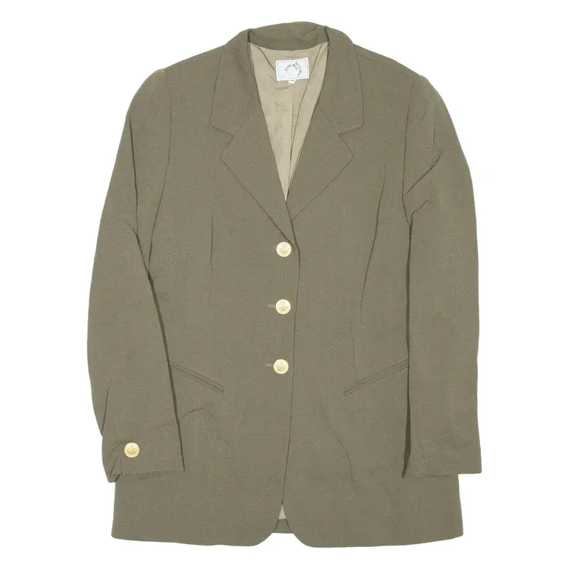 BERNIE MAYR Womens Blazer Coat Green Wool S