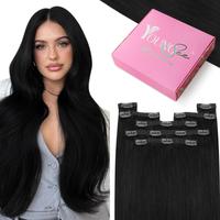 YoungSee Clip in Hair Extensions 100% Real Human Hair 7Pcs Hair Extensions for Women Clip in Soft  Human Hair Clip in Extensi...