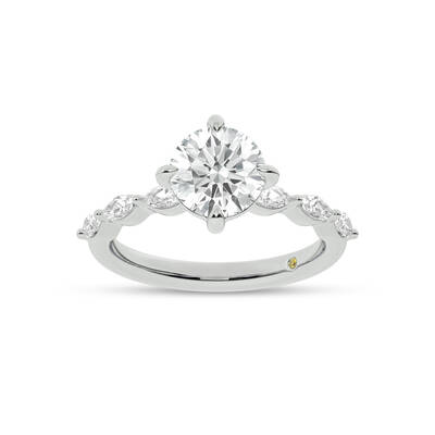 Cabo Round Lab Grown Diamond Engagement Ring | 14K White Gold 4 CT. TW.