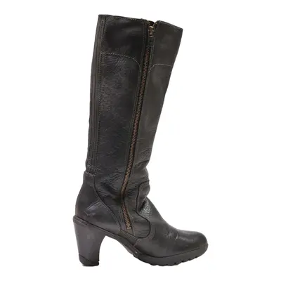 TIMBERLAND High Boots Black Leather Womens UK 4.5